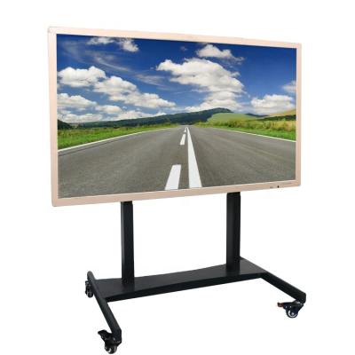 China Popular Cold Rolled Steel+square tube+motor School / Office 46 - 75 Inch TV Used Mobile TV Cart Stand With Remote Control for sale