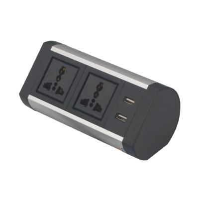 China New Design Commercial Clamping Table Mounted Desktop Socket Outlet With USB Charger for sale