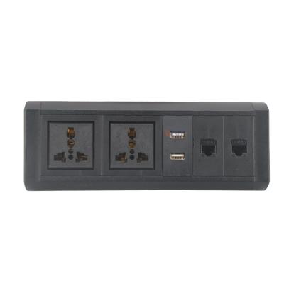 China Factory direct sale commercial clamp on desktop design table power socket with network for sale