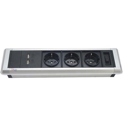 China BNT cable cubby aluminum alloy mount socket multi-fuction intelligent automatic desktop flush socket built on partition for sale