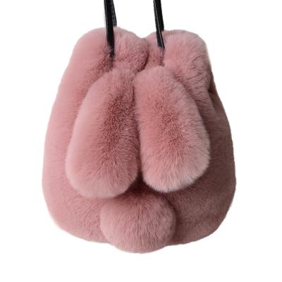 China Fashion New Lovely Plush Rabbit Lady Bags Artificial Fur Purse Clutch Pouch Cosmetic Cross - Body Bag for sale