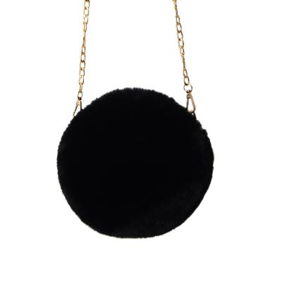 China Factory Wholesale Fashion In The Bag Of Mini Plush Round Running Women's Luxury Coin Purse Bag Chain Bag Furry Diagonal Shoulder Lady Luxury Cosmetic Bag for sale