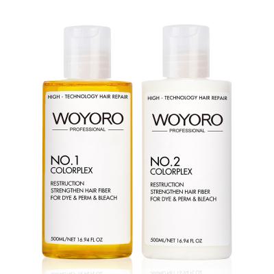 China O cabelo Colorplex NO.1 e NO.2 de WOYORO ajustou a recombinação de ligações da proteína para o descorante do PERMANENTE da TINTURA à venda