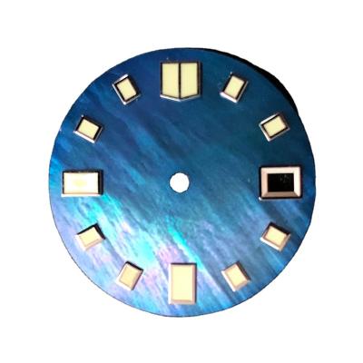 China 28.5mm Watch Dial Shell C3 Popular Green Super Luminous Calendar For SBDC skx007 NH35 3 O'Clock Watch Movement Repair Part S07 for sale