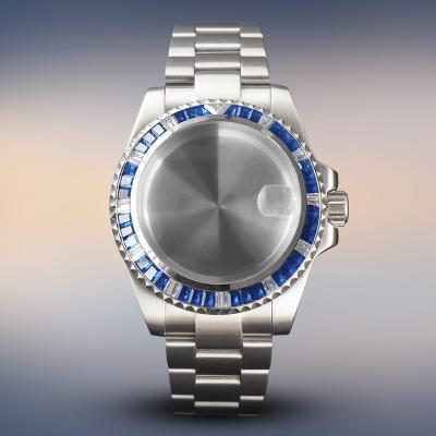 China Fashion \ Luxury Popular SUBMARINE Crystal Bezel Dress Dive Watch Decorative Case For NH35 Mvement Sapphire Glass Waterproof Luminous Stainless Steel Automatic Reloj for sale