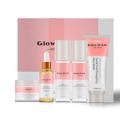 China Vegan Glow It All Best Skin Care Set Products Whitening, Anti-Wrinkle Lighting Easily Absorbs Turmeric Skin Care Skin Treatment Sets for sale