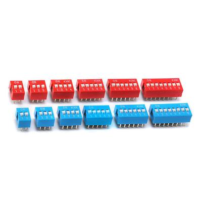 China DIP Switch Module 1 2 3 4 5 6 7 8 Dial 10pins 2.54mm Pitch Inverter Red or Blue DS Snap Switch for sale