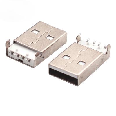 China Moisture Proof USB 2.0 Type A USB PCB Connector Male Plug 180 Degree SMT Male USB Connectors 4Pins SMD for sale