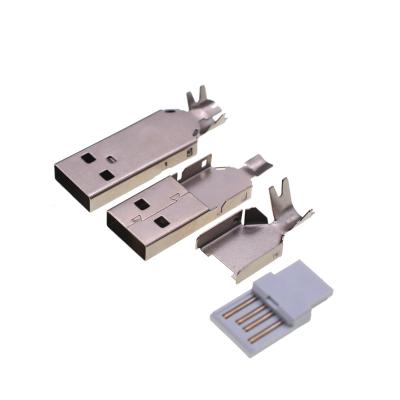 China Charging YZ USB Plug AM Type USB 2.0 Male Data Cable Athree-piece Male Connector Set for sale