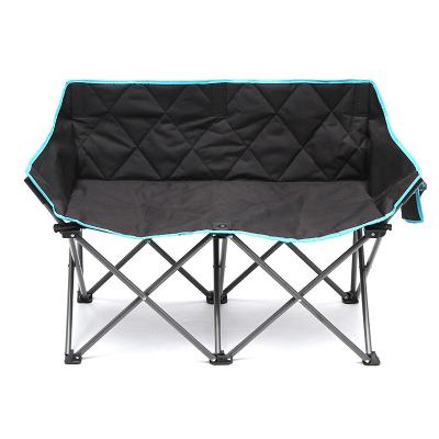 China SIVI Easy Carry Outdoor Aluminum Folding Double Beach Chair With Armrest Adults Loveseat 2 People Waterproof Camping Chair for sale