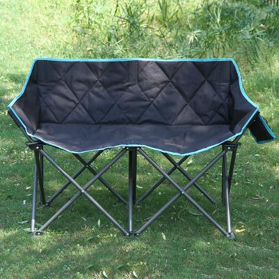 China SIVI Adults 2 Person Easy Carry Portable Folding Aluminum Camp Chair Double Seat Outdoor Beach Bench Chair for sale