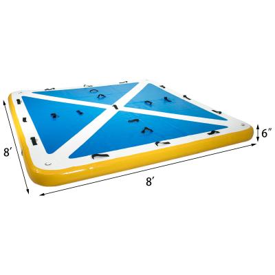 China Portable PVC+Drop Stitch Inflatable Floating Platform Thickened Fishing Waters Swimming Floating Mat for sale