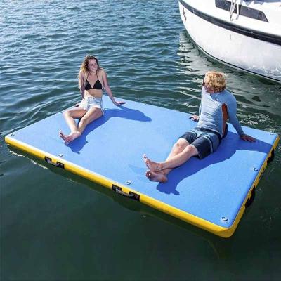 China PVC Inflatable Deck Island Floating Dock Small Portable Plastic Fishing Pontoons for sale