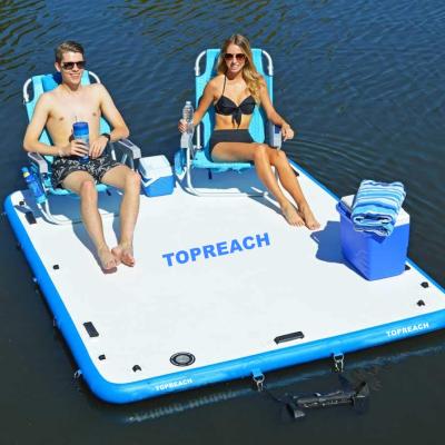 China PVC+Drop Stitch Floating Float Deck Water Float Dock Foam Floating Water Mat for sale