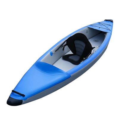 China Cheap Beach Drop Point 1 Person Canoe Inflatable Folding Fishing Kayak For Sale for sale