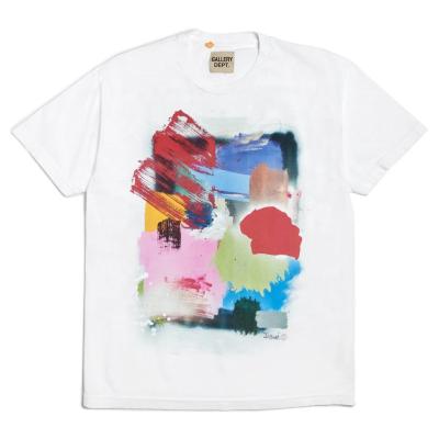 China Gallery Department New Painter Summer Painter High Quality Custom Fabric Printing Color Graffiti Letters Breathable Men's T-shirt Wholesale In Stock for sale