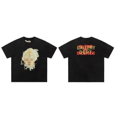 China High Street DEPARTMENT GALLERY T-shirt Retro Old Golden Statue Powder Letter Printing Men Couples 100 Breathable Cotton Summer Tee for sale