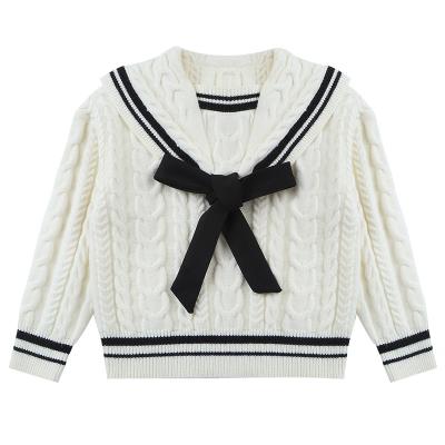 China Slim Section Twist-knit Pattern College Style Lapel Quilting Stripe Sweater for sale