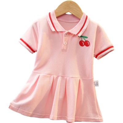 China Lovely Girls Dress Summer Wear New Western Style Children's Short Sleeve Skirt Pleated Skirt Baby Dresses for sale