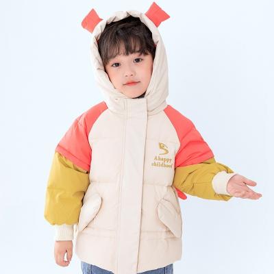 China New Children's Wear Waterproof Winter Boys and Girls Bright Pearl White Duck Down Jacket Down Jacket To Keep Warm Coat Collar for sale