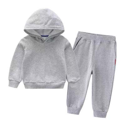 China Soft 100% Cotton Custom Kids Sports Wear Dress Sweatshirt Clothing Sets Two Piece Hoodies Tracksuits Fall Clothing Sweatsuits 2021 for sale