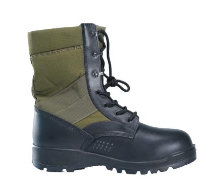 China DMS Modern Green Military Steel Rubber Construction Panama Outsole Leg Canvas Military Boots For Men for sale