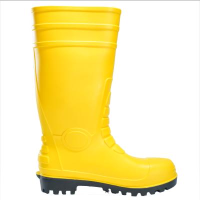 China Rainboots PVC Sweat-absorbent rainboots waterproof anti slip safety shoes men steel work shoe size M 35-45 outdoor reusable PVC rainboots shoes for sale