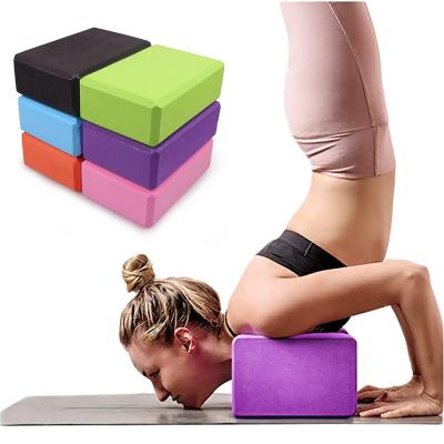 China Lightweight Yoga Blocks Pilates Bricks EVA Foam Exercise Fitness Quality High Density Customized Logo Packing Pcs for sale