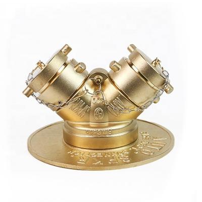 China Brass Forged Fire Brigade Siamese Y Water Splitter Straight Connection for sale