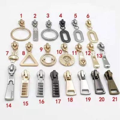 China 5#metal single slider copper zipper with open single side metal color plating normal zipper stopper block for sale