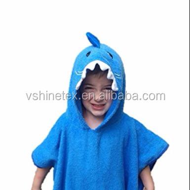 China Shark Disposable Hooded Towel Softest Quick Dry Kids Hooded Bath Towe For Kids for sale