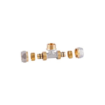 China male tee compression fitting for multilayer system tee for sale