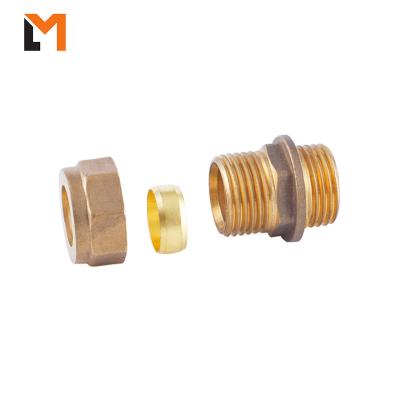 China Brass Union Tee CA360 Equal Brass Compression Fitting For Copper Pipe Equal for sale