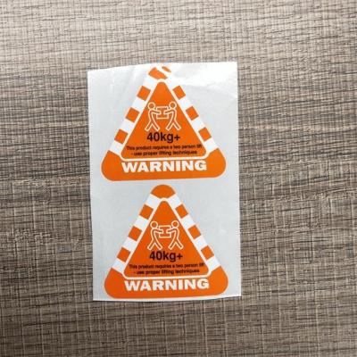 China Waterproof wholesale customized sales of all kinds of self-adhesive triangle warning label customized printing orange stickers for sale