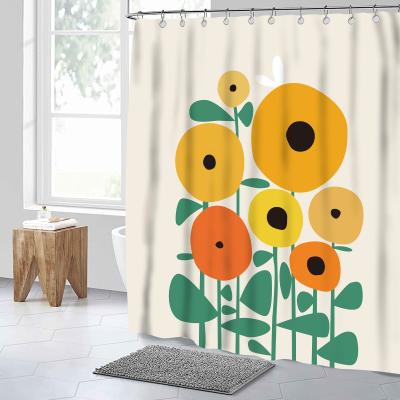 China Sustainable Bathroom Curtain Set Designers Bath Cover Circle Dot Polyester Customized Shower Curtains for sale