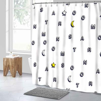 China Sustainable Bathroom Curtain Set Designers Bath Cover Circle Dot Shower Curtains Polyester Customized Designer for sale