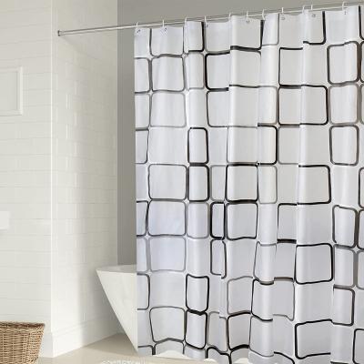 China Sustainable Popular Bathroom Curtain Heavy Duty And Waterproof Square PEVA Shower Curtain for sale