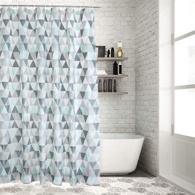 China Durable Waterproof Bathroom Curtain Triangle Printing Modern Style Shower Curtain Customized Curtain for sale