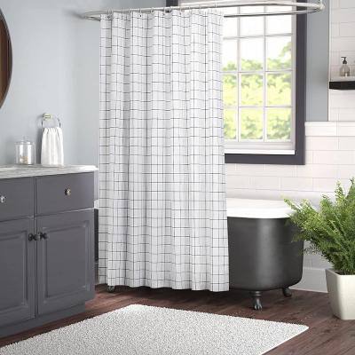 China Sustainable PEVA Shower Curtain Lines Printed Waterproof Bathroom Curtain Curtains for sale