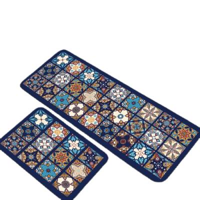 China Washable Geometric Printing Rubber Backing Kitchen Floor Mats Relieve Standing Anti Fatigue Mats For Kitchen for sale