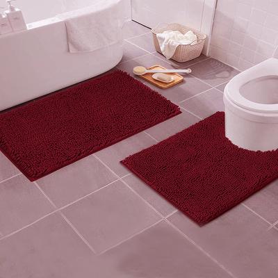 China Viable New Arrival Multifunctional Shower Toilet Mat Set Bath Mat Set 2 Pieces Bath Mat Cover Water Absorption for sale