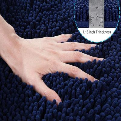 China Hot-selling Sustainable Chenille Absorb Water Covers Toilet Mat Door Mat Chenille Bath Mat Bathroom Cover Shower Mat for sale