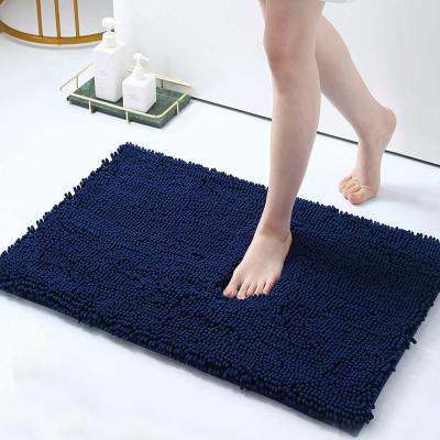 China Long Bathroom Mat Bath Rug Sets Doormat 50x80cm Living Size Floor Entrance Microfiber Chenille Sets for sale