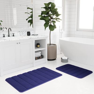 China Factory Sustainable Manufacture Assured Bath Mat Soft Memory Foam Bath Mat Non Slip Backing Solid Color for sale