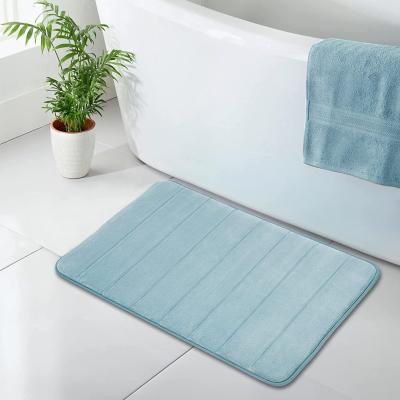 China Customized Sustainable Soft Bathroom Mat Non-Slip Backing Mat Door Mat Single Piece Memory Foam Bath Mat for sale