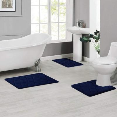 China Sustainable Custom Plain Color Memory Foam Soft Bathroom Mat Anti-Slip Bath Mat for sale