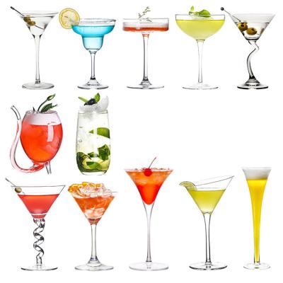 China Wholesale Viable Crystal Champagne Glasses Fancy Cocktail Cups Bar Martini Glass Tumbler Set Glass Creative Unique Cocktail Glass for sale