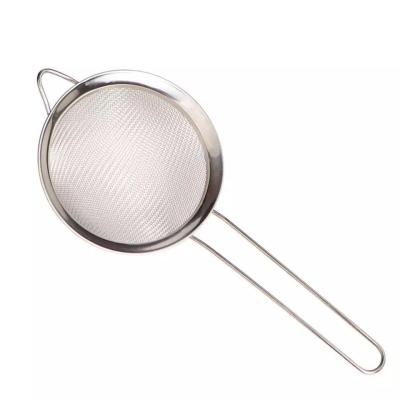 China Viable Factory Direct Wire Mesh Strainer With Handle Cocktail Strainer Fine Mesh Soy Milk Strainer 304 Stainless Steel Skimmer for sale