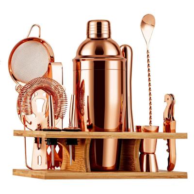 China Stainless Steel Boston Shaker Gift Set, New Design Rose Gold Cocktail Shaker Set Factory direct 750ml double viable luxury wall for sale