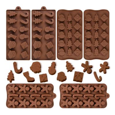 China Viable Hot Sale Silicone Chocolate Mold Christmas Tree Ice Candy Molds Cake Decorating Tools 3D Rectangle Silicone Chocolate Mold for sale